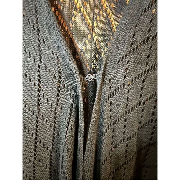 Chaps knit open cardigan/wrap one size black (0494) Read - Picture 3 of 6